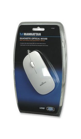 MINI MOUSE MANHATTAN OPTICO SILUETA ALAMBRICO 1000DPI USB BLANCO