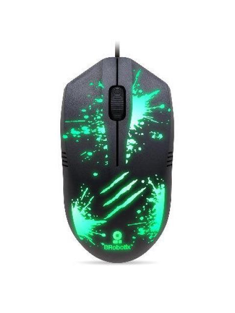 MOUSE GAMER BROBOTIX OPTICO XPLOSION RGB ALAMBRICO USB 1500DPI NEGRO
