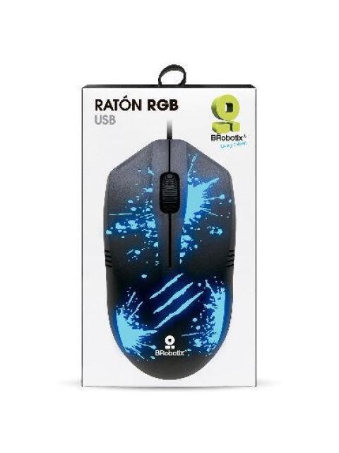 MOUSE GAMER BROBOTIX OPTICO XPLOSION RGB ALAMBRICO USB 1500DPI NEGRO