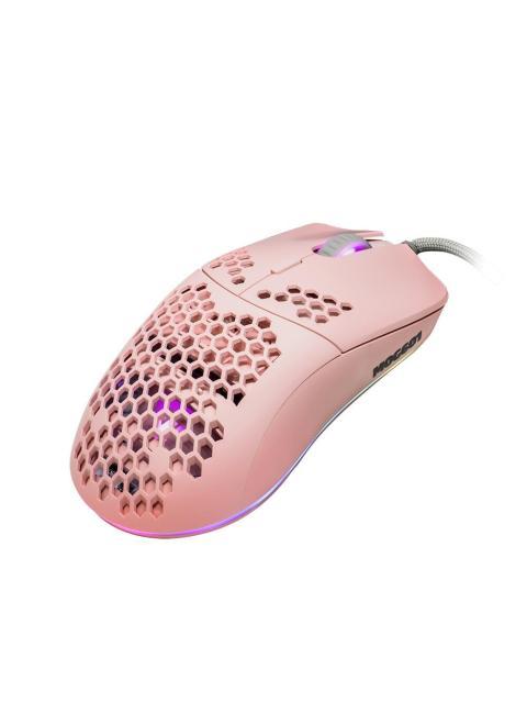 MOUSE GAMER GAME FACTOR OPTICO MOG601 ALAMBRICO USB A 32.000DPI ROSA
