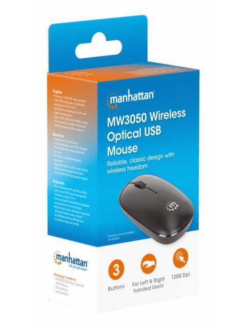 MOUSE MANHATTAN OPTICO 190312 INALAMBRICO USB-A 1200DPI NEGRO