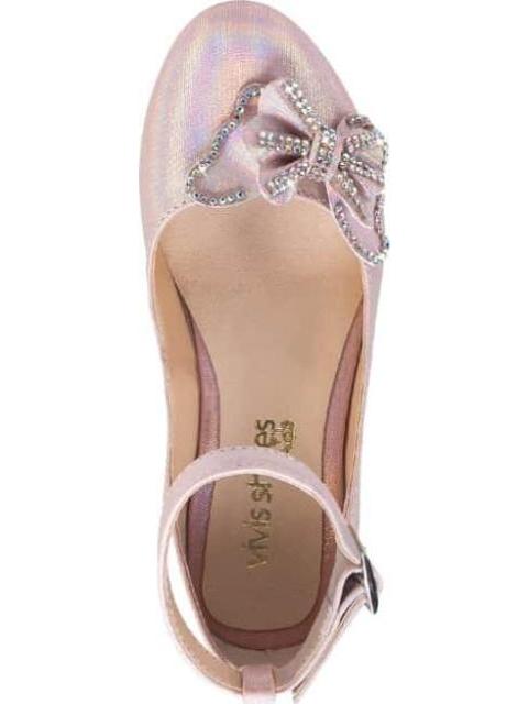 ZAPATILLA METALICA MOÑO ROSA VIVIS SHOES KIDS