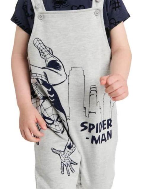 OVEROL ESTAMPADO APLICACIONES GRIS MARVEL