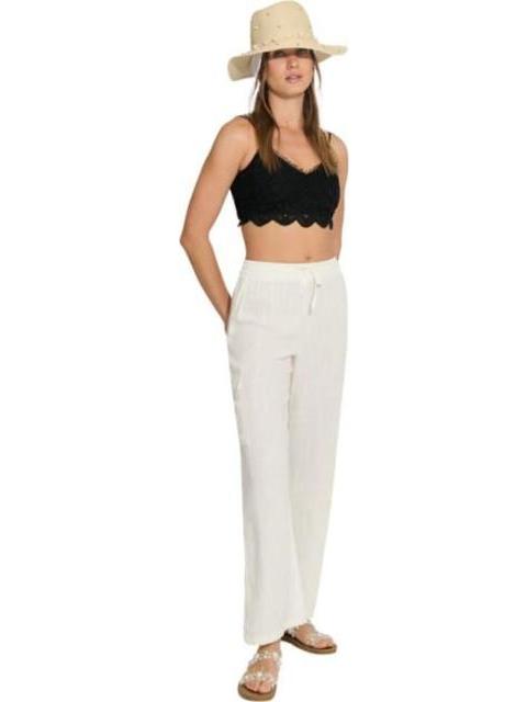 PANTALON CARGO DE LINO BLANCO HOLLY LAND