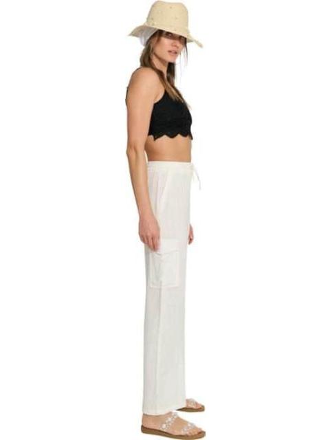PANTALON CARGO DE LINO BLANCO HOLLY LAND