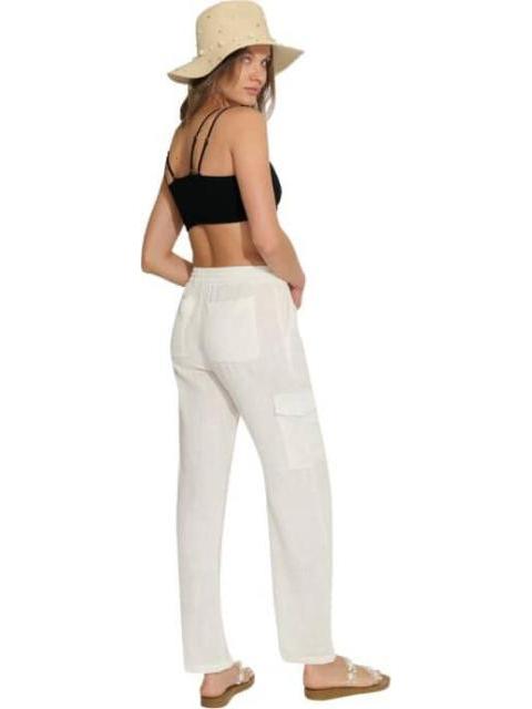 PANTALON CARGO DE LINO BLANCO HOLLY LAND
