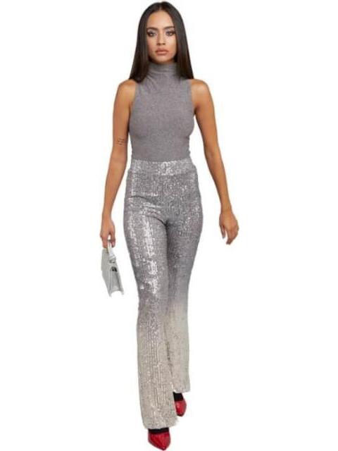 PANTALON LENTEJUELAS LENTEJUELA PLATA HOLLY LAND PREMIUM