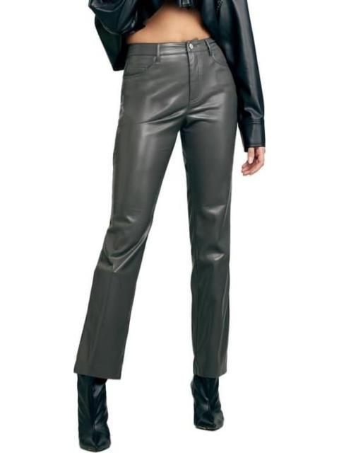 PANTALON RECTO EFECTO PIEL GRIS HOLLY LAND
