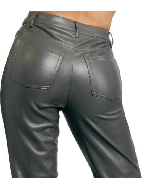 PANTALON RECTO EFECTO PIEL GRIS HOLLY LAND