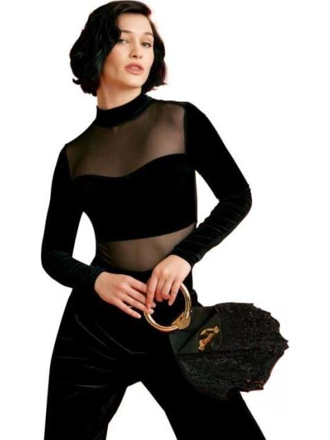 BODY CON TRANSPARENCIA NEGRO HOLLY LAND