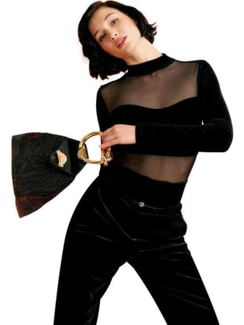 BODY CON TRANSPARENCIA NEGRO HOLLY LAND
