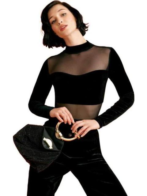 BODY CON TRANSPARENCIA NEGRO HOLLY LAND
