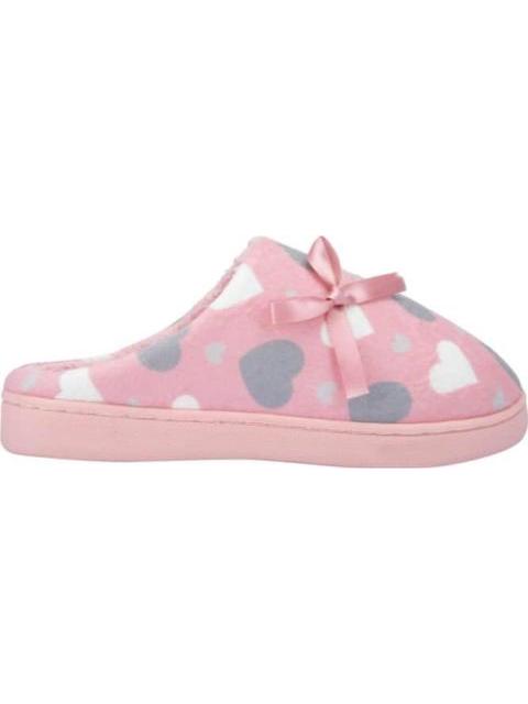 PANTUFLA DE PELUCHE CORAZONES ROSA SHOSH CONFORT