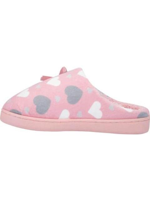PANTUFLA DE PELUCHE CORAZONES ROSA SHOSH CONFORT