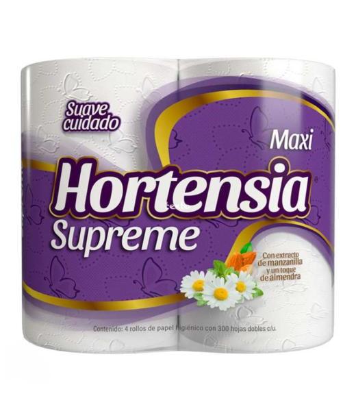 PAPEL HIG HORTENSIA SUPREME 300 HOJAS 4 ROLLOS