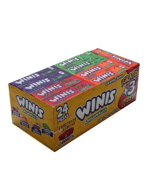PAQUETE WINIS CHICLOSO CON 24 TUBOS DE 8 PASTILLAS