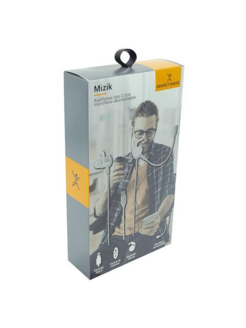 PERFECT CHOICE AUDIFONOS INTRAURICULARES CON MICROFONO MIZIK ALAMBRICO USB-C BLANCO