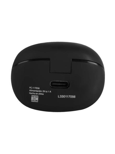 PERFECT CHOICE AUDIFONOS INTRAURICULARES CON MICROFONO TWS MINI TINY BEATS INALAMBRICO BLUETOOTH USB-C NEGRO