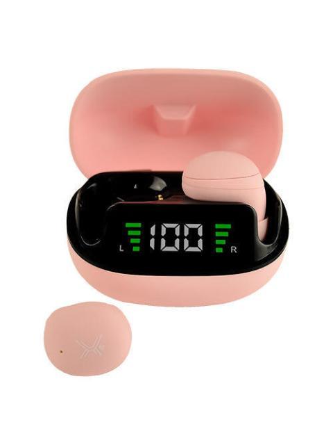 PERFECT CHOICE AUDIFONOS INTRAURICULARES CON MICROFONO TWS MINI TINY BEATS INALAMBRICO BLUETOOTH USB-C ROSA