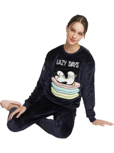 PIJAMA 2 PZAS ESTAMPADA AZUL MARINO LOVE TO LOUNGE