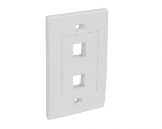 STARTECH  PLACA DE PARED DE 2 SALIDAS RJ-45 BLANCO