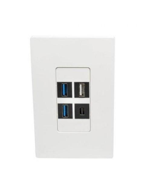 TRIPP LITE PLACA DE PARED UNIVERSAL 4 PUERTOS BLANCO