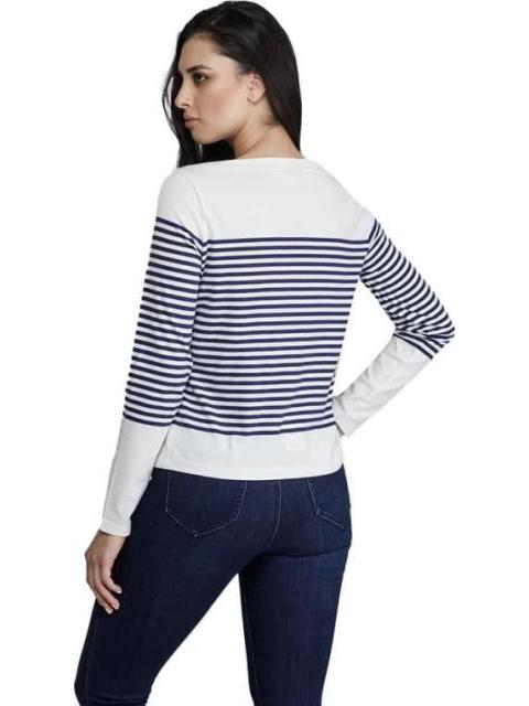 PLAYERA DE RAYAS CUELLO REDONDO BLANCO HOLLY LAND