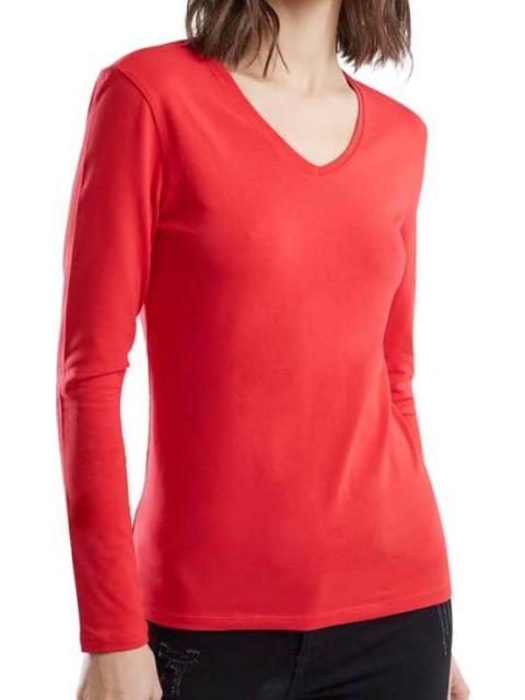 PLAYERA BASICA MANGA LARGA ROJO HOLLY LAND