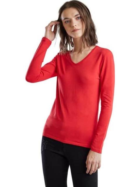 PLAYERA BASICA MANGA LARGA ROJO HOLLY LAND