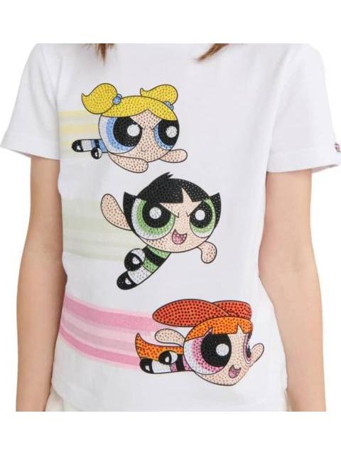 PLAYERA ESTAMPADA APLICACIONES BLANCO LAS CHICAS SUPER PODEROSAS
