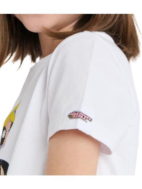 PLAYERA ESTAMPADA APLICACIONES BLANCO LAS CHICAS SUPER PODEROSAS