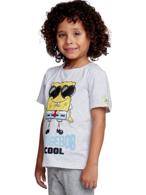 PLAYERA ESTAMPADA APLICACIONES GRIS BOB ESPONJA