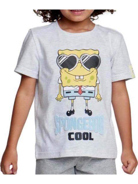PLAYERA ESTAMPADA APLICACIONES GRIS BOB ESPONJA
