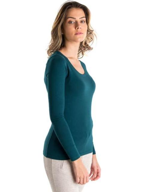 PLAYERA MANGA LARGA CUELLO REDONDO VERDE JADE HOLLY LAND