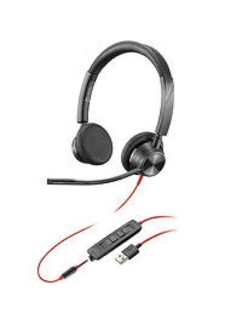POLY AUDIFONOS BLACKWIRE 3325-M ALAMBRICO USB-A NEGRO