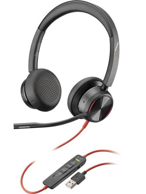 POLY AUDIFONOS CON MICROFONO BLACKWIRE 8225 ALAMBRICO 2.2 METROS USB A NEGRO
