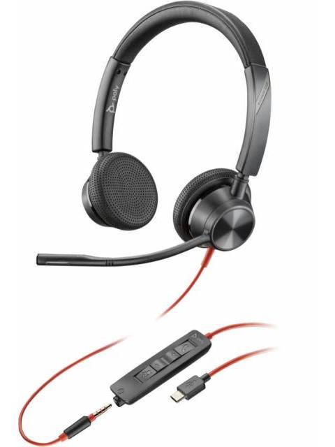 POLY BLACKWIRE 3225 ALAMBRICOS USBC CON ADAPTADOR USBC-A CONECTOR 3.5 MM BINAURAL
