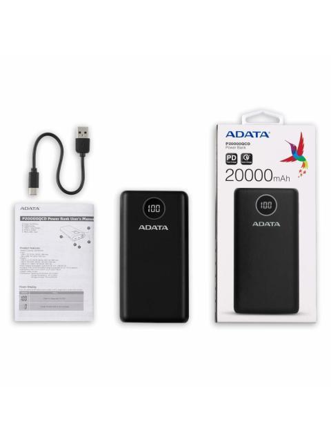 POWERBANK ADATA P20000QCD NEGRO 20000 MAH