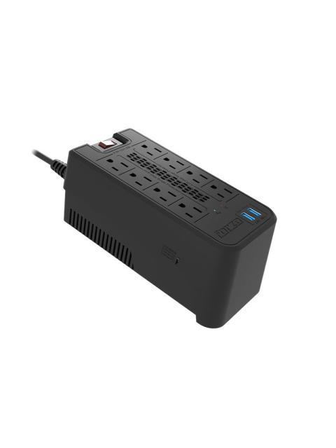 REGULADOR AUTOMATICO DE VOLTAJE FORZA (FVR1221USB) COLOR NEGRO CAPACIDAD DE 1200VA Y 600W