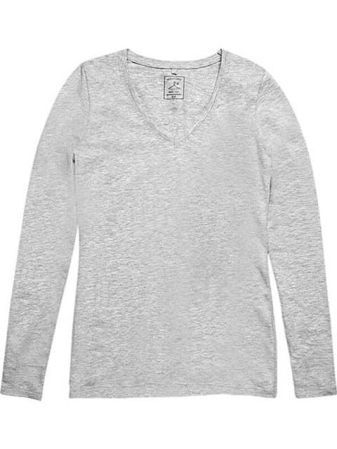 PLAYERA CUELLO V MANGA LARGA GRIS HOLLY LAND