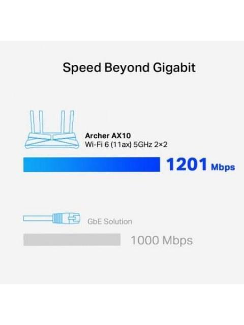 ROUTER TP-LINK GIGABUIT ETHERNET DE BANDA DUAL AX1500 ARCHER AX10 PARA GAMING INALAMBRICO 1500 MBIT-S 5X RJ-45 2.4-5GHZ CON 4 ANTENAS EXTERNA