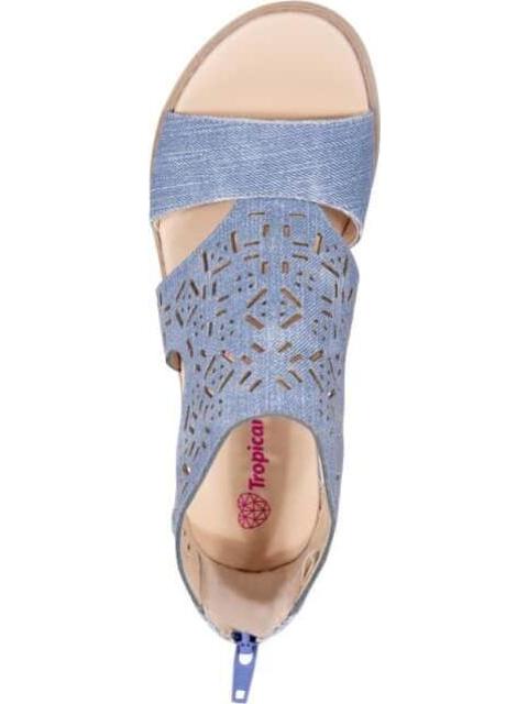 SANDALIA BOTIN CON TACON AZUL TROPICANA N