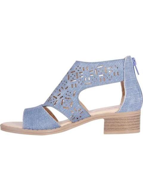 SANDALIA BOTIN CON TACON AZUL TROPICANA N