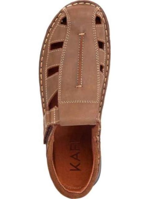 SANDALIA CASUAL TEJIDO A MANO MIEL KAFE