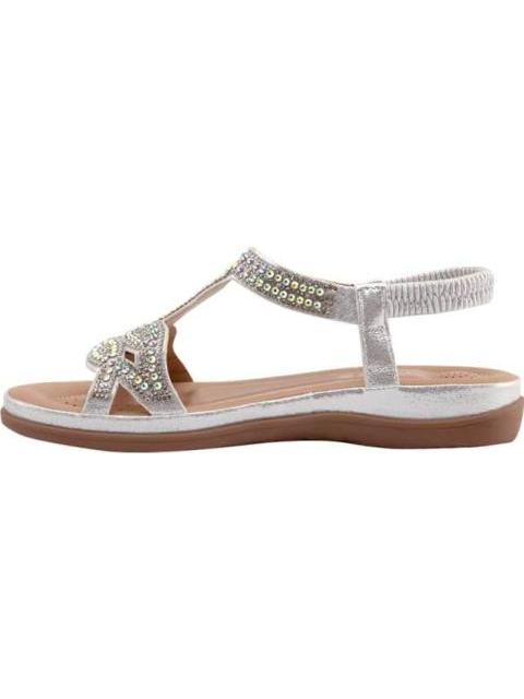 SANDALIA CONFORT CON BRILLOS PLATA VI LINE