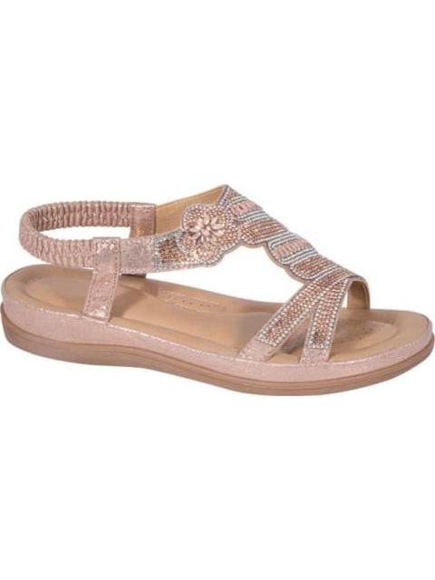 SANDALIA CONFORT CON BRILLOS ROSEGOLD VI LINE