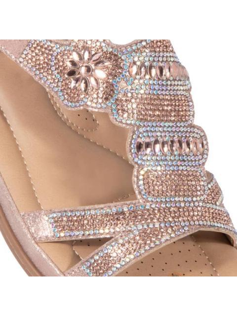 SANDALIA CONFORT CON BRILLOS ROSEGOLD VI LINE