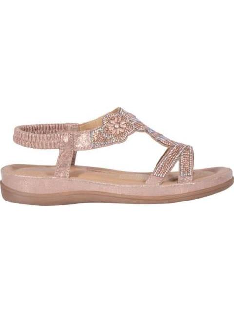 SANDALIA CONFORT CON BRILLOS ROSEGOLD VI LINE