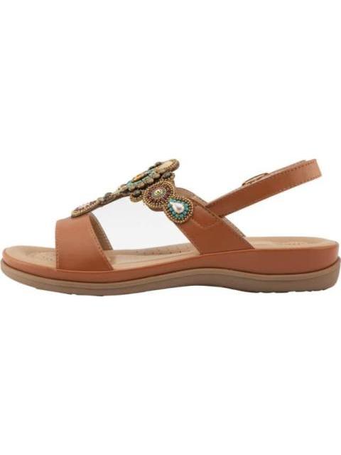 SANDALIA CONFORT CON BRILLOS CAMEL VI LINE