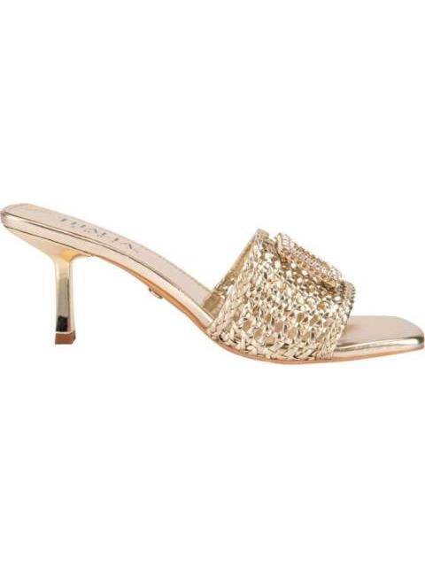 SANDALIA HEBILLA TEJIDO ORO THALIA SODI